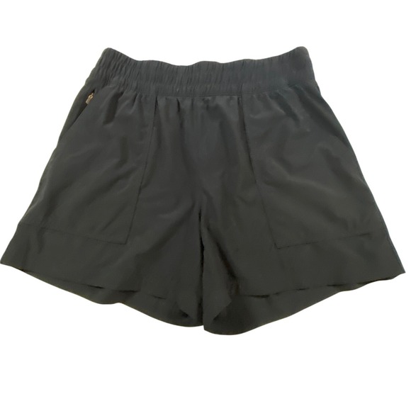 Athleta Black Elastic Waist Pocketed Athletic Shorts Women's Size Medium - Picture 2 of 7